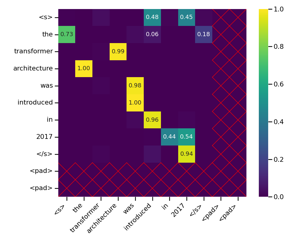 Encoder attention weights